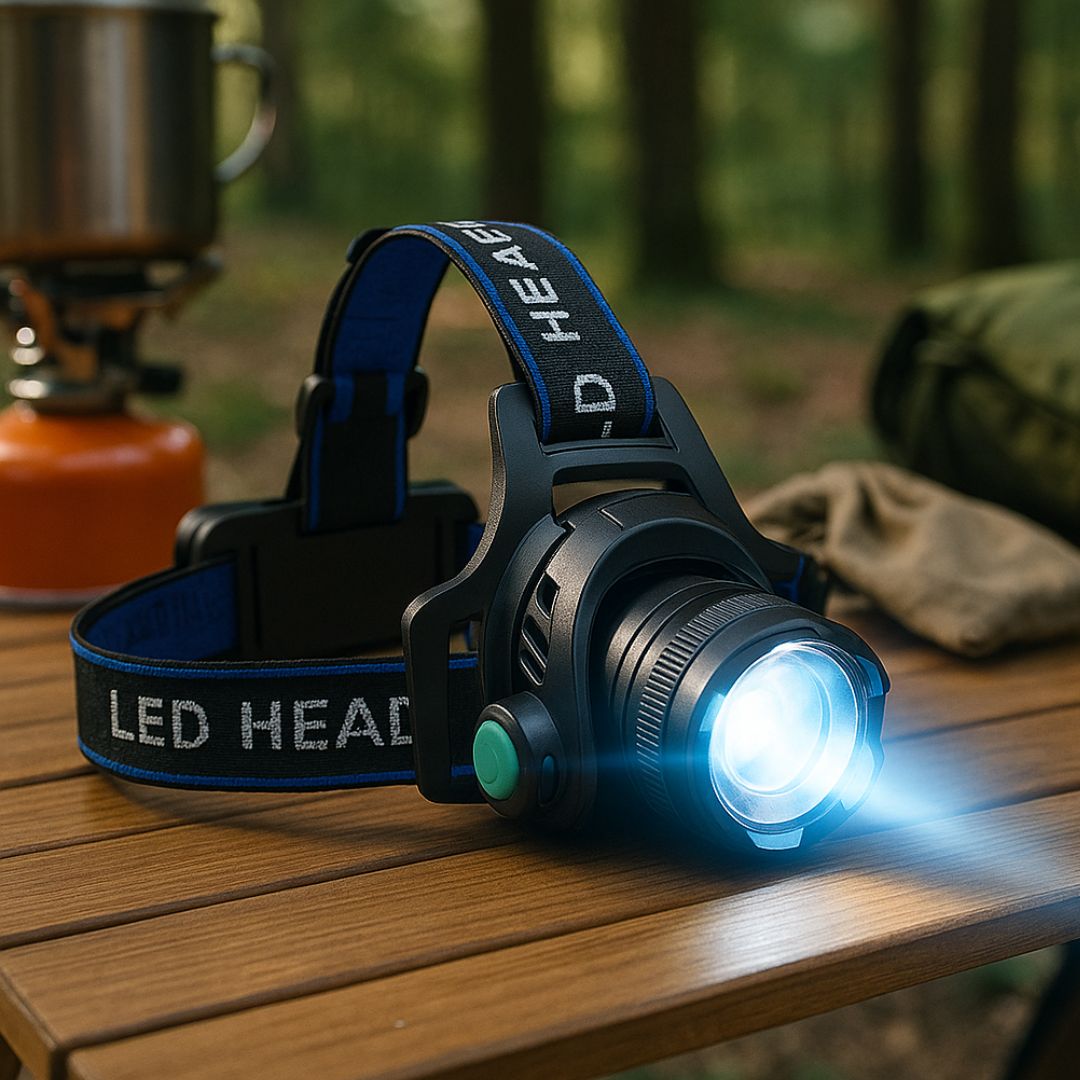 LED Stirnlampe 1000 Lumen - Zoom & 90° neigbar - Wiederaufladbar