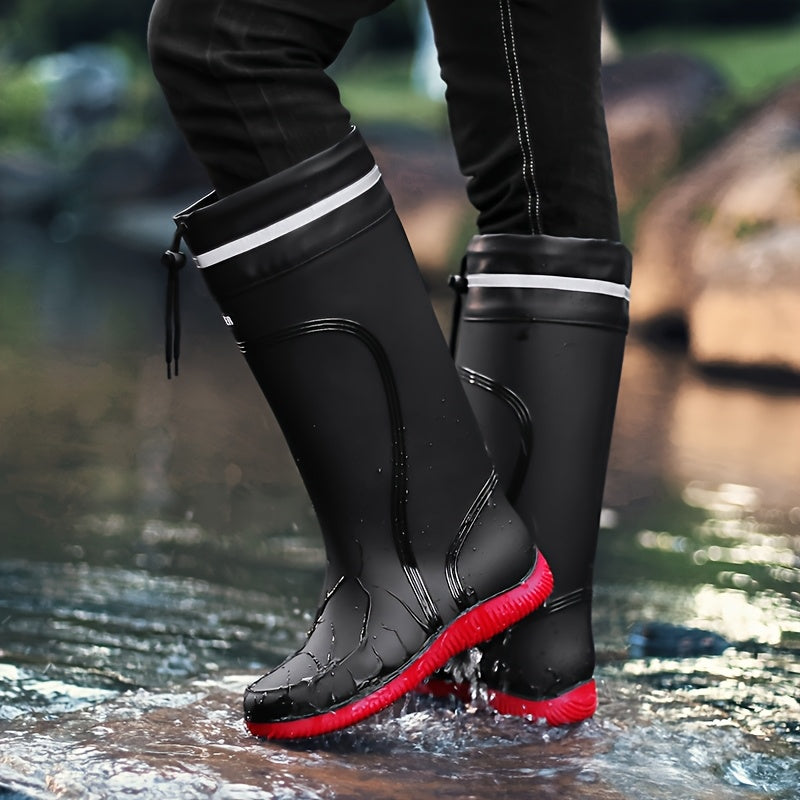 Gummistiefel Herren & Damen - Hoher Schaft mit Kordelzug - Reflektorstreifen