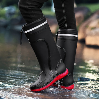 Gummistiefel Herren & Damen - Hoher Schaft mit Kordelzug - Reflektorstreifen