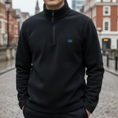 Half-Zip Fleecepullover – doppelseitiges Polar-Fleece – Stehkragen – Herren