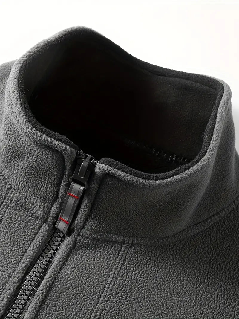 Fleecejacke Herren - Thermo-Futter - Stehkragen mit Reißverschluss