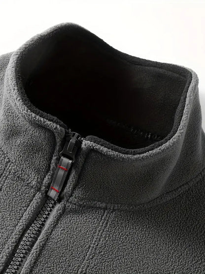 Fleecejacke Herren - Thermo-Futter - Stehkragen mit Reißverschluss