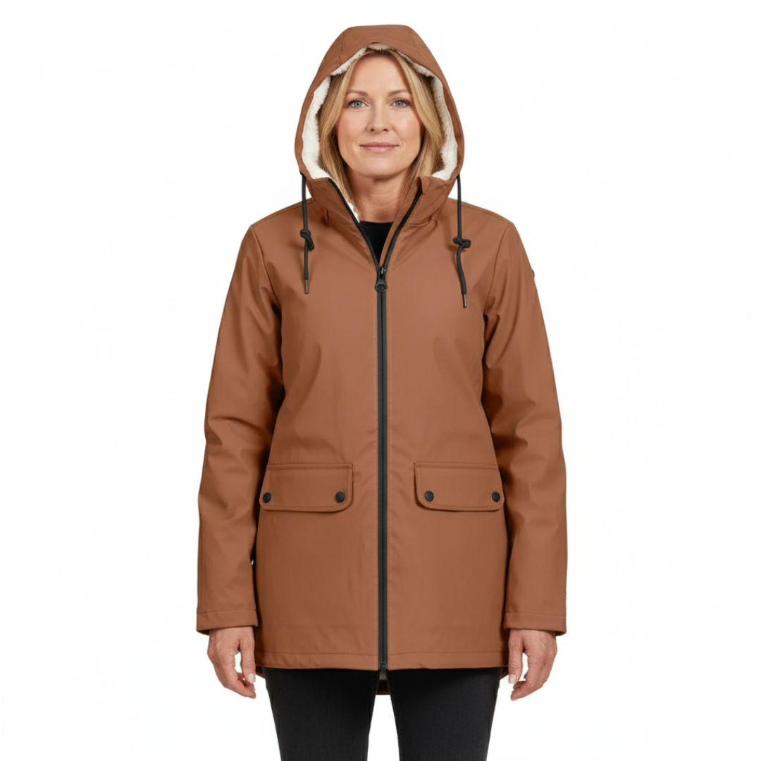 Übergangsjacke Damen - Regenjacke - Fleecegefüttert mit Kapuze
