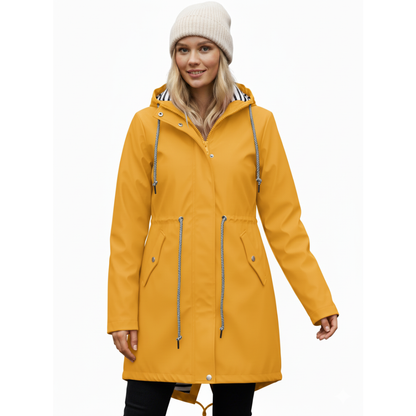 Regenmantel Damen Lang - Übergangsjacke mit Kapuze, bis 5XL