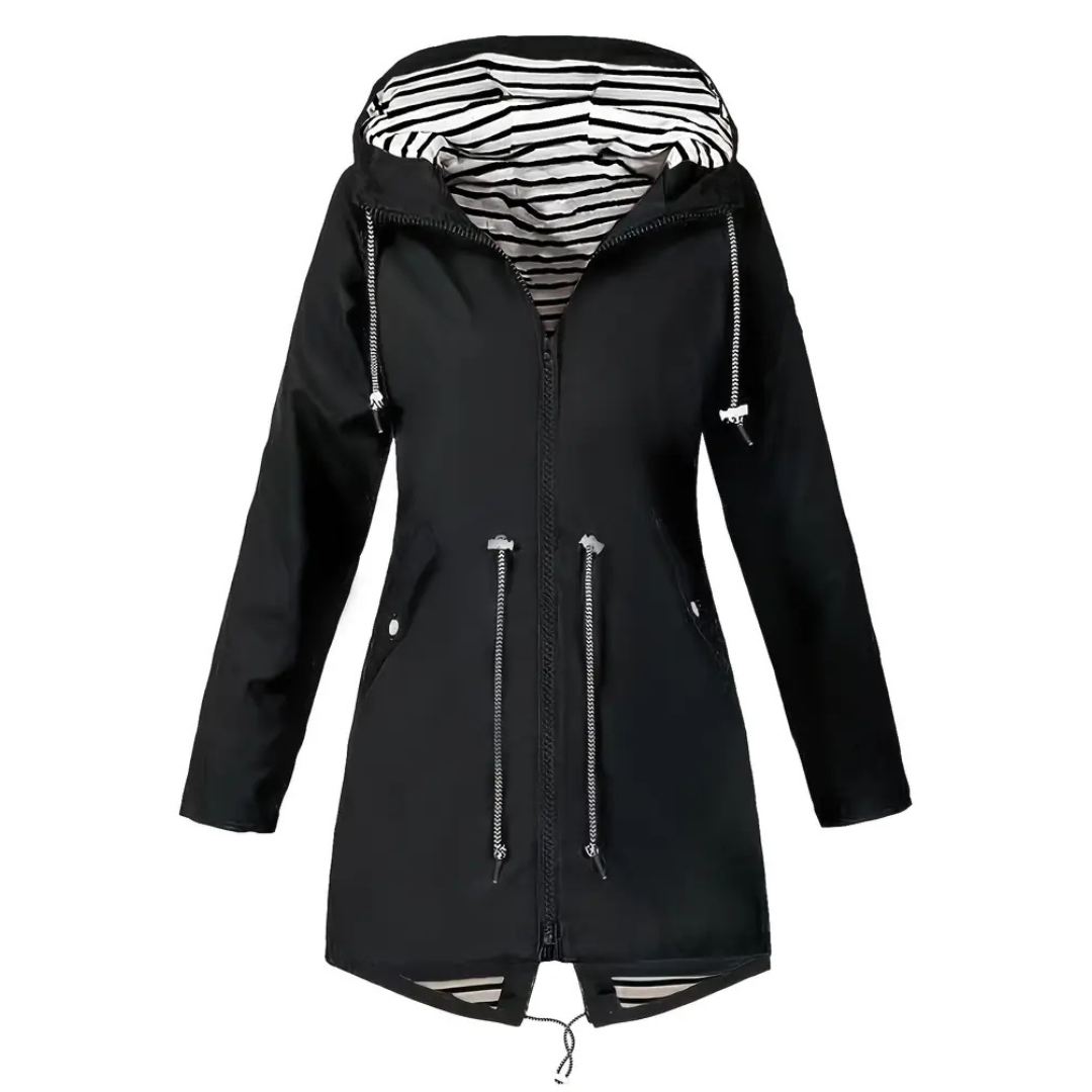 Regenmantel Damen Lang - Übergangsjacke mit Kapuze, bis 5XL
