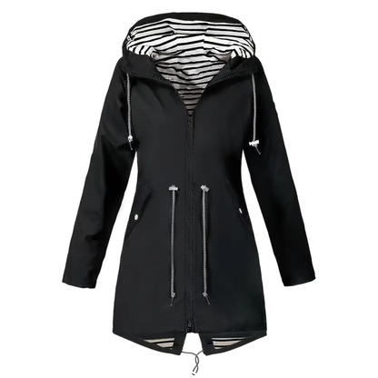 Regenmantel Damen Lang - Übergangsjacke mit Kapuze, bis 5XL
