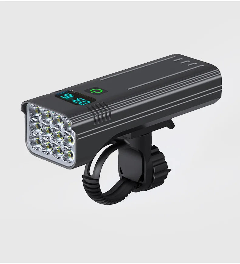 Fahrradlicht mit 12 LEDs, Digitalanzeige und 10.000-mAh-Akku mit Powerbank-Funktion – Ansicht 8
