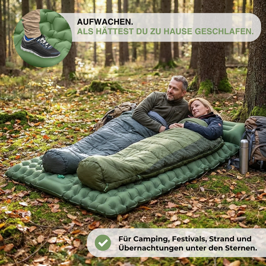 Aufblasbare Doppel-Campingmatte – Strapazierfähig – integriertem Kisse – OutdoorHaven DE