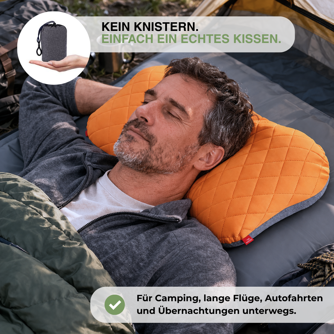 Aufblasbares Reisekissen für Camping – Ultraleicht, faltbar