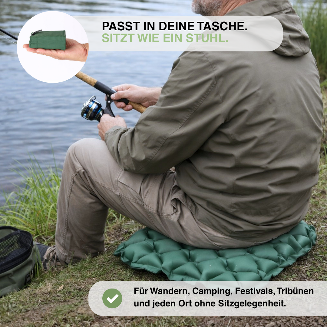 Aufblasbares Sitzkissen für Camping – Ultraleicht, faltbar, Outdoor-Sitzkissen