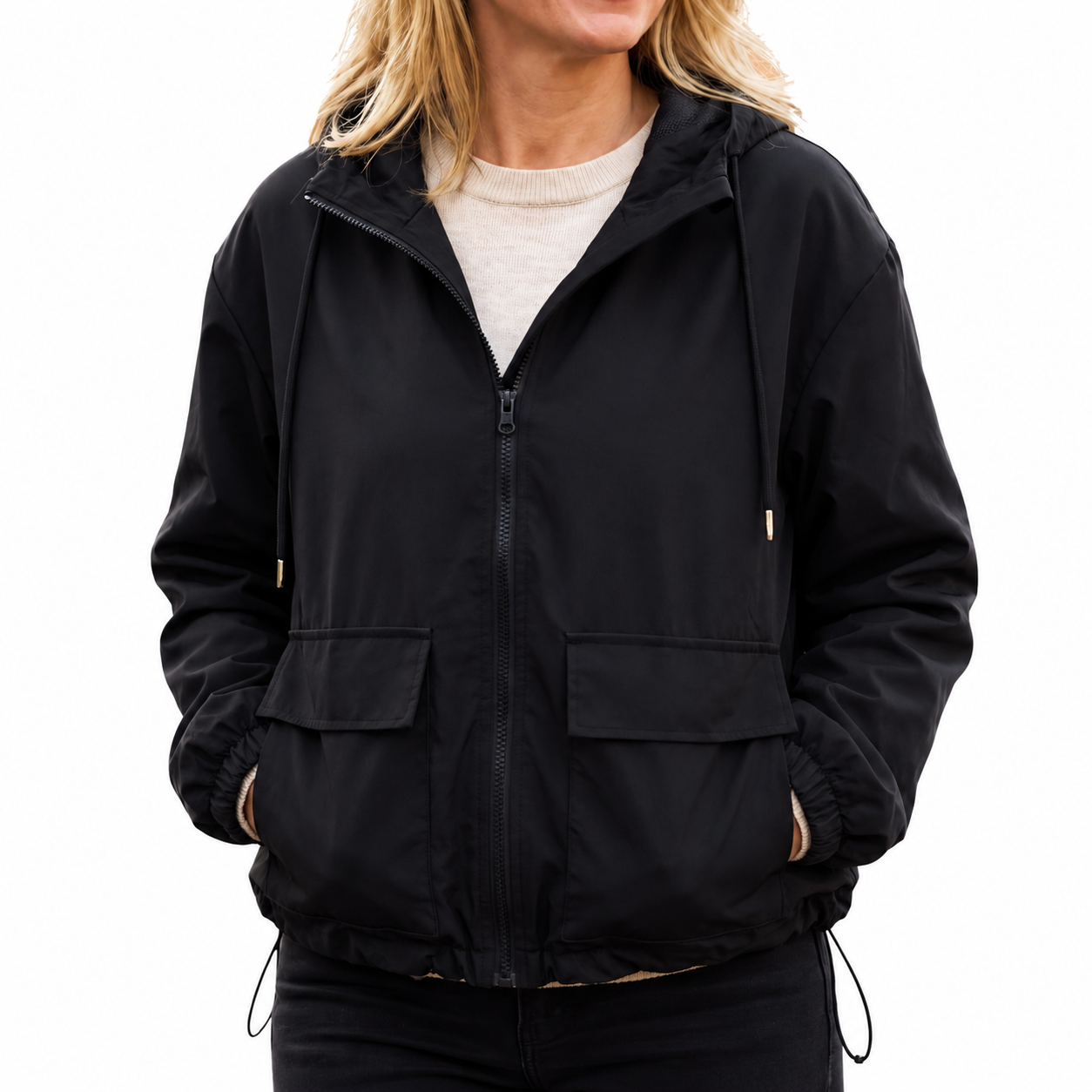 Kapuzenjacke Damen - Wasserdicht & Winddicht - Mit Reißverschluss