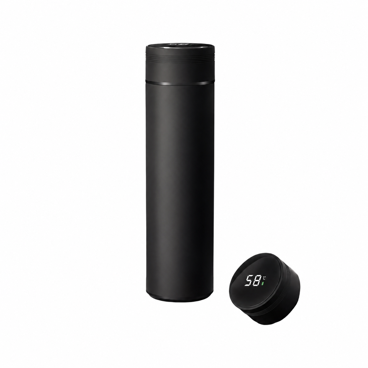 Thermosflasche 500 ml mit LED-Temperaturanzeige - Edelstahl