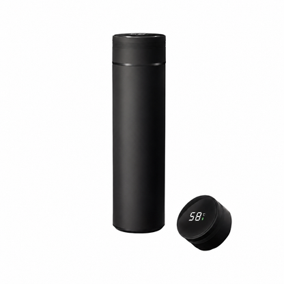 Thermosflasche 500 ml mit LED-Temperaturanzeige - Edelstahl