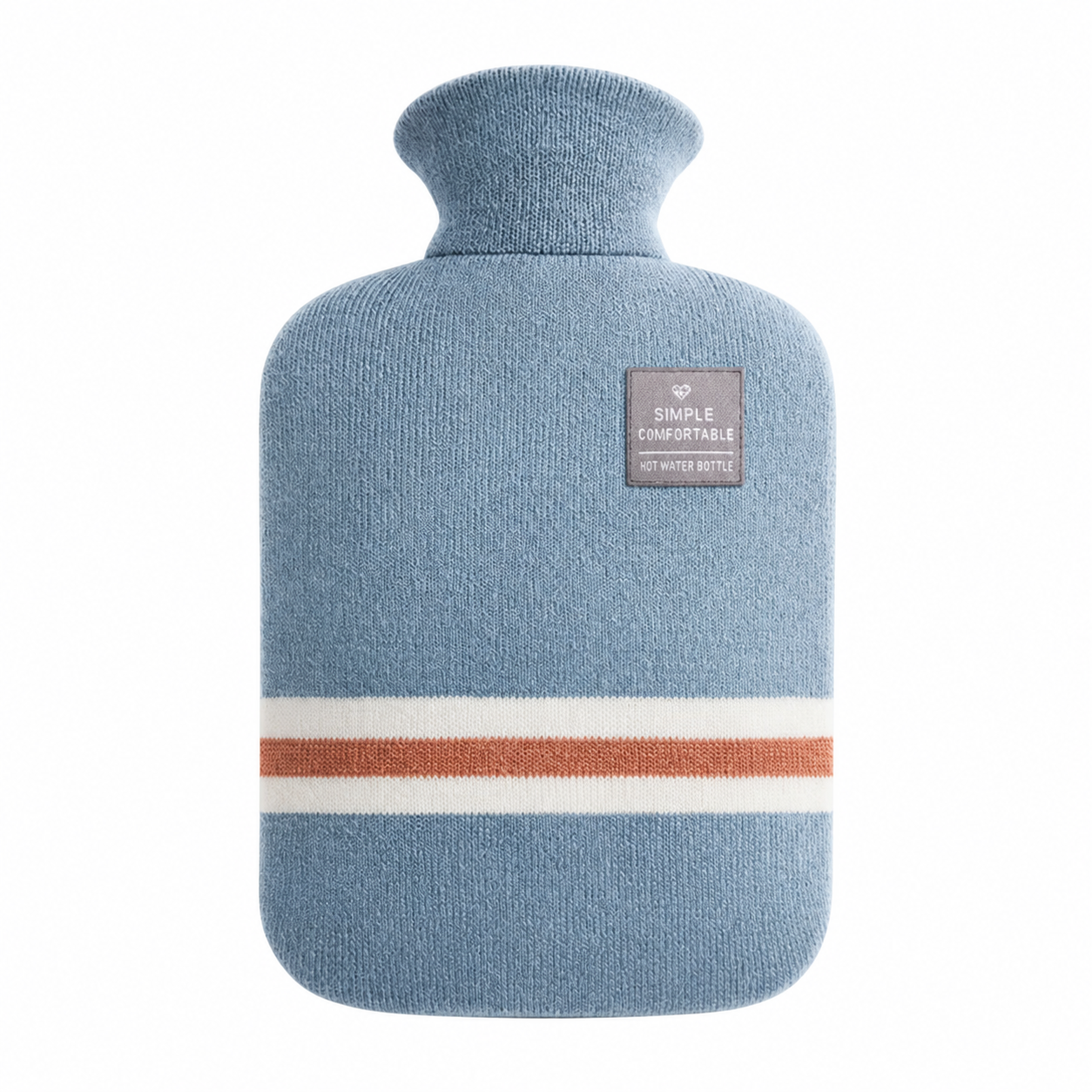 Wärmflasche 2 Liter mit Strickbezug - bis 6 Stunden warm