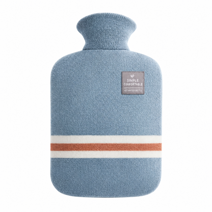 Wärmflasche 2 Liter mit Strickbezug - bis 6 Stunden warm