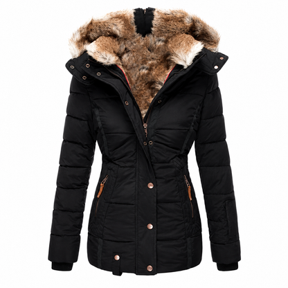 Winterjacke Damen - Steppjacke - abnehmbare Kapuze - taillierter Schnitt