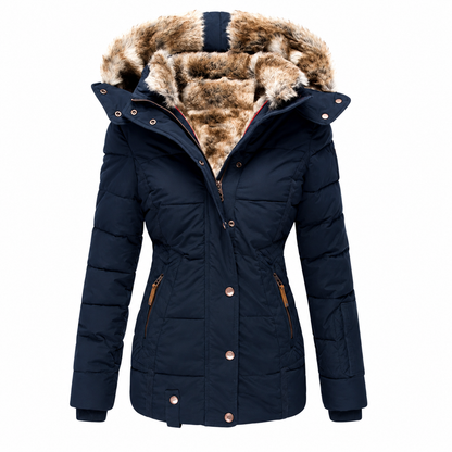 Winterjacke Damen - Steppjacke - abnehmbare Kapuze - taillierter Schnitt