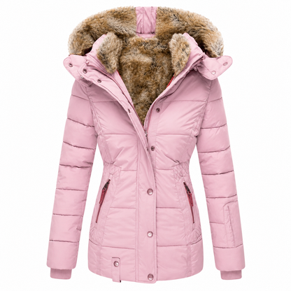 Winterjacke Damen - Steppjacke - abnehmbare Kapuze - taillierter Schnitt