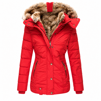 Winterjacke Damen - Steppjacke - abnehmbare Kapuze - taillierter Schnitt