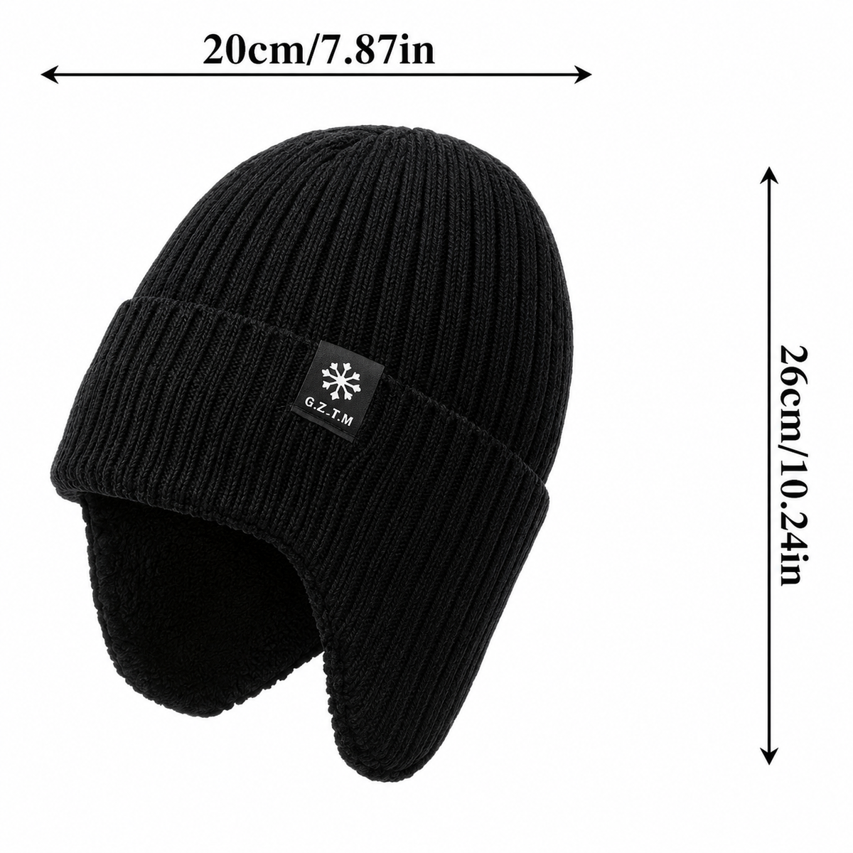 Wintermütze Herren mit Ohrenklappen - Fleecefutter - warm