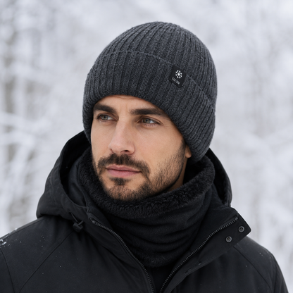 Wintermütze Herren mit Ohrenklappen - Fleecefutter - warm