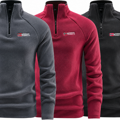 Fleecepullover – Half-Zip mit Stehkragen – dickes Polar-Fleece – Herren
