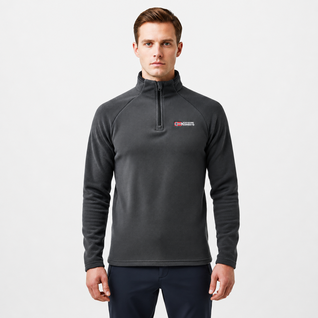 Fleecepullover – Half-Zip mit Stehkragen – dickes Polar-Fleece – Herren