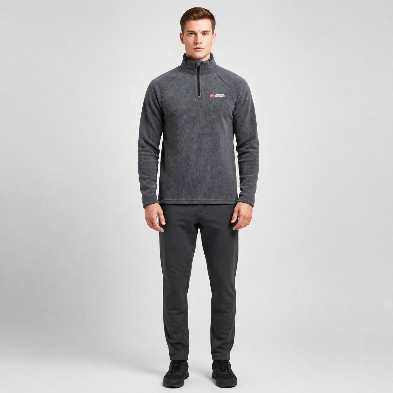 Fleecepullover – Half-Zip mit Stehkragen – dickes Polar-Fleece – Herren