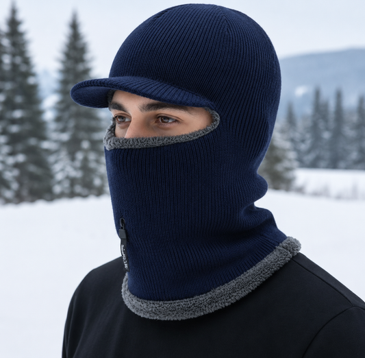 Wintermütze - mit Windschutz - Fleecefutter
