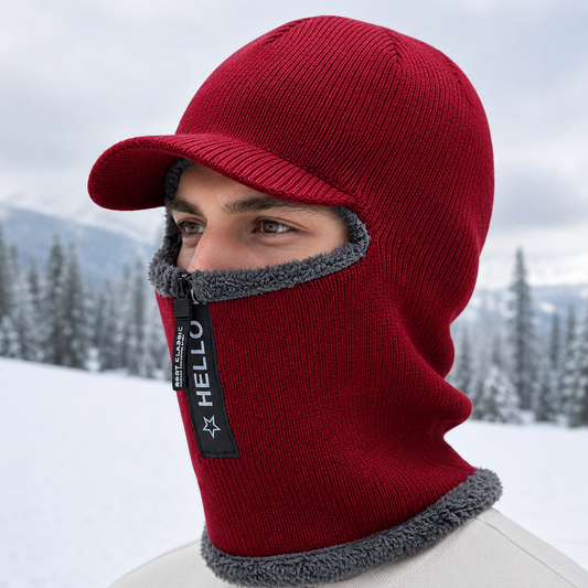 Wintermütze - mit Windschutz - Fleecefutter