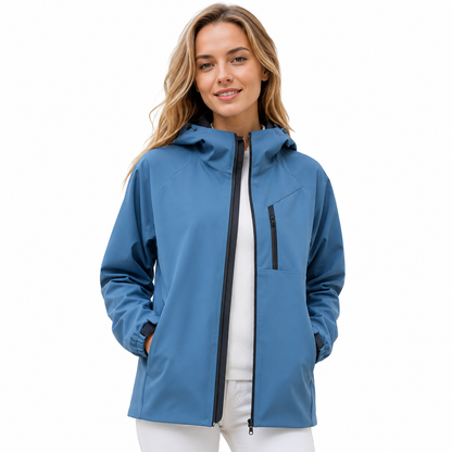 Übergangsjacke Unisex - Softshell mit Kapuze - Wasserabweisend