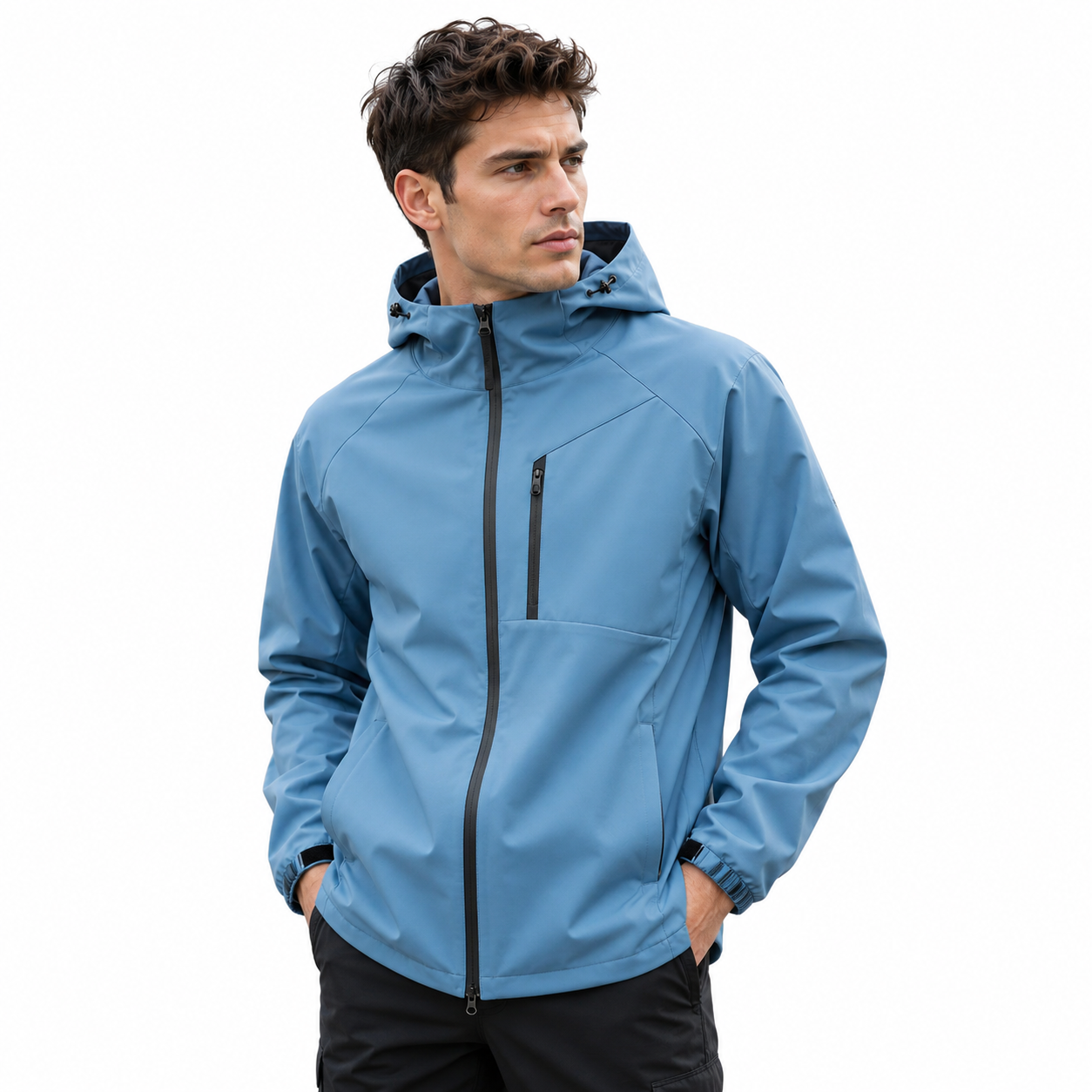 Übergangsjacke Unisex - Softshell mit Kapuze - Wasserabweisend