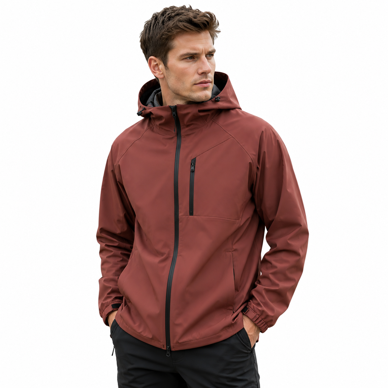 Übergangsjacke Unisex - Softshell mit Kapuze - Wasserabweisend