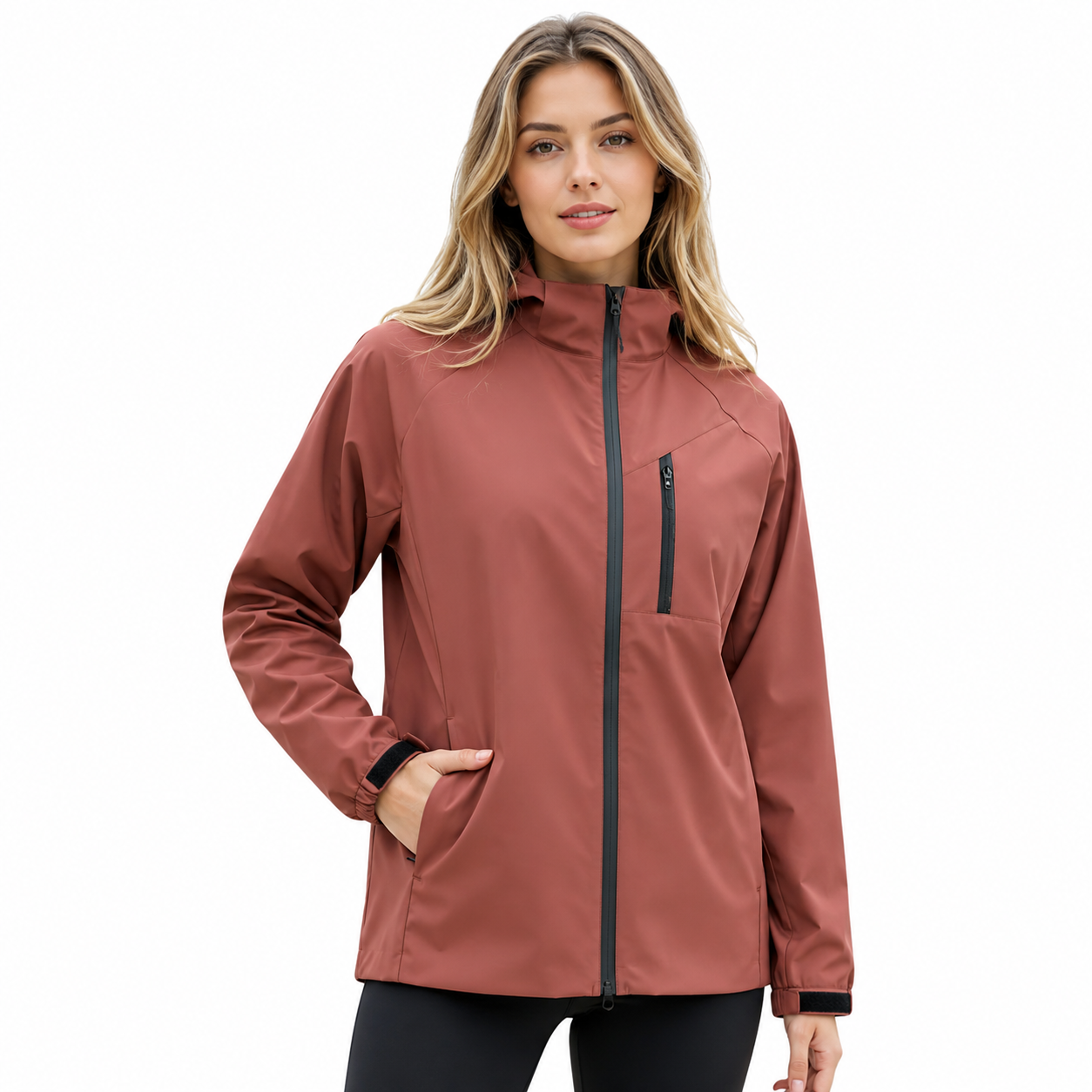 Übergangsjacke Unisex - Softshell mit Kapuze - Wasserabweisend