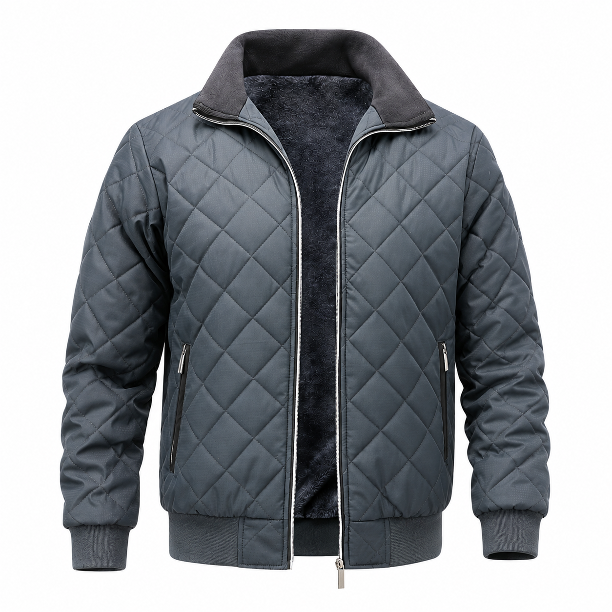 Steppjacke Herren - Gefüttert mit Plüschfutter - Stehkragen