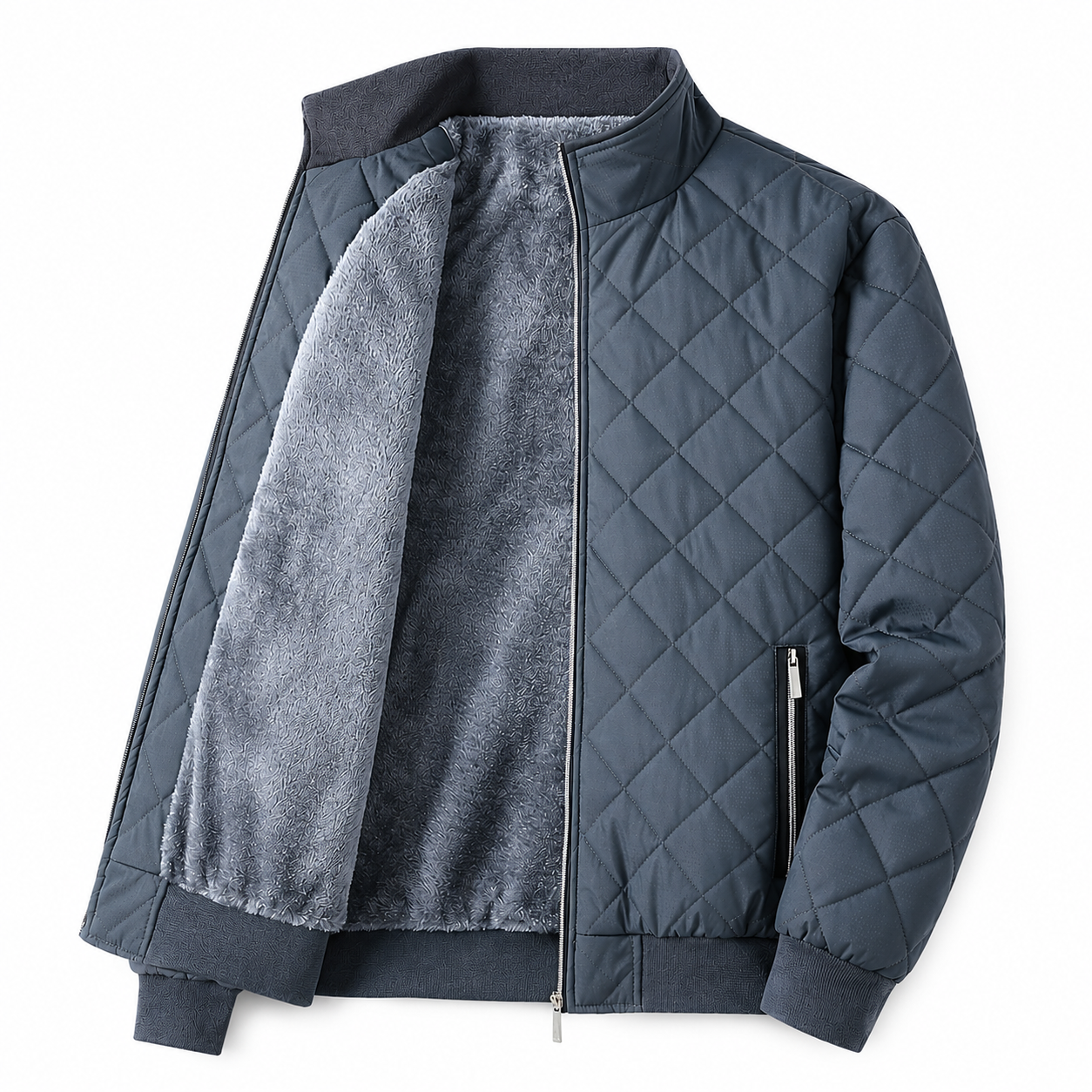 Steppjacke Herren - Gefüttert mit Plüschfutter - Stehkragen
