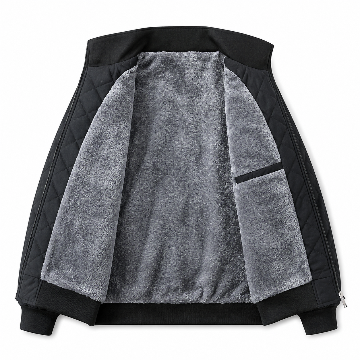Steppjacke Herren - Gefüttert mit Plüschfutter - Stehkragen