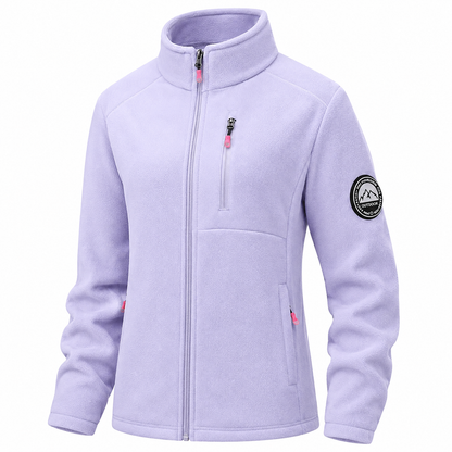 Fleecejacke Damen - Stehkragen mit Reißverschluss - Drei Reißverschlusstaschen