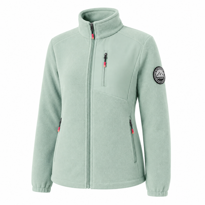 Fleecejacke Damen - Stehkragen mit Reißverschluss - Drei Reißverschlusstaschen