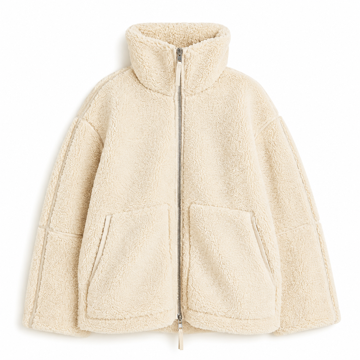 Plüschjacke Damen - Ultraweicher Teddyplüsch - Mit Taschen