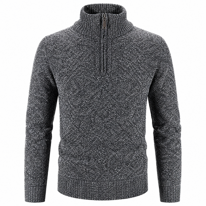 Half-Zip Pullover Herren - Fleecefutter & Stehkragen - Dicker Strick