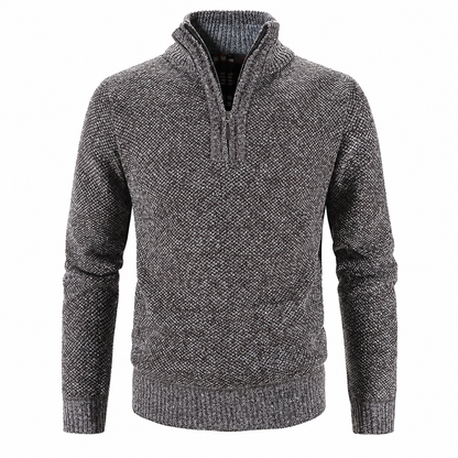 Half-Zip Pullover Herren - Fleecefutter & Stehkragen - Dicker Strick