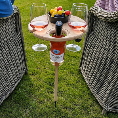 Wine Table – Tragbarer Weintisch für Wein & Snacks im Freien