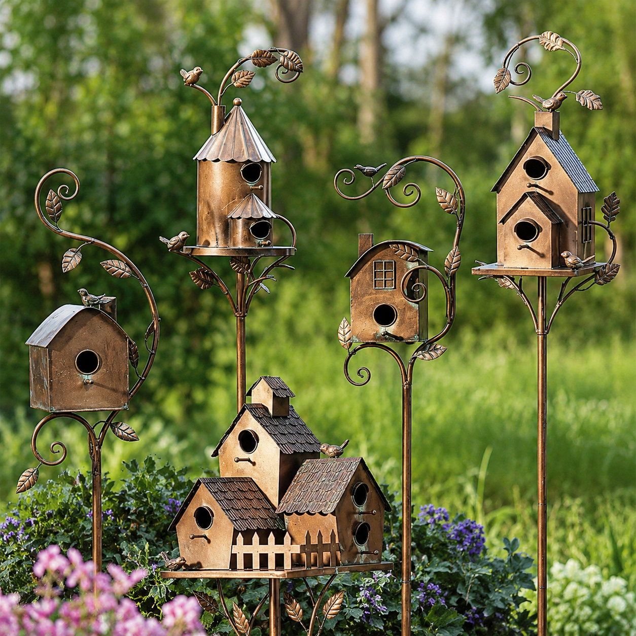 Metall-Vogelhaus Gartenstecker – Kunstvolles Design für Garten & Außenbereich