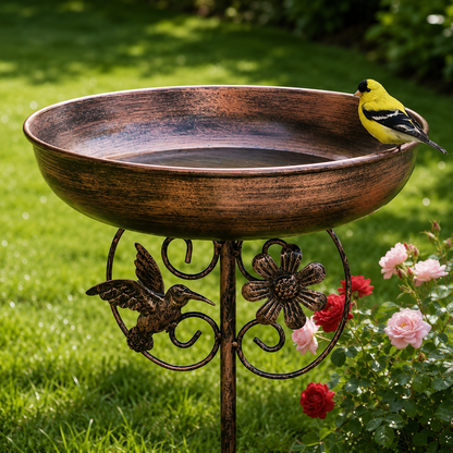 Vogeltränke & Futterstelle aus Eisen – Dekorativ, Wetterfest, für Garten & Hof
