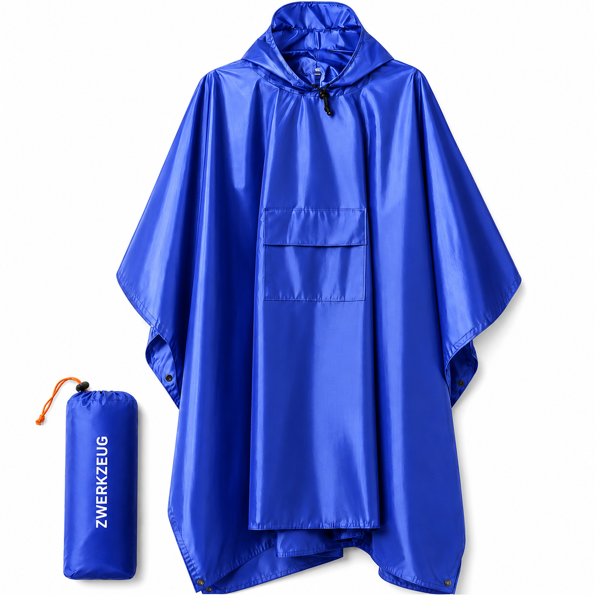 Regenponcho Wasserdicht - 2-in-1 Poncho & Plane mit Ösen - Ultraleicht 250 g