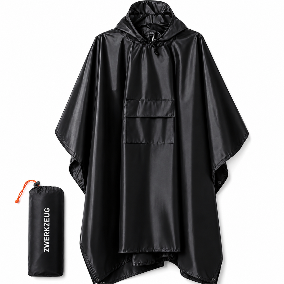 Regenponcho Wasserdicht - 2-in-1 Poncho & Plane mit Ösen - Ultraleicht 250 g