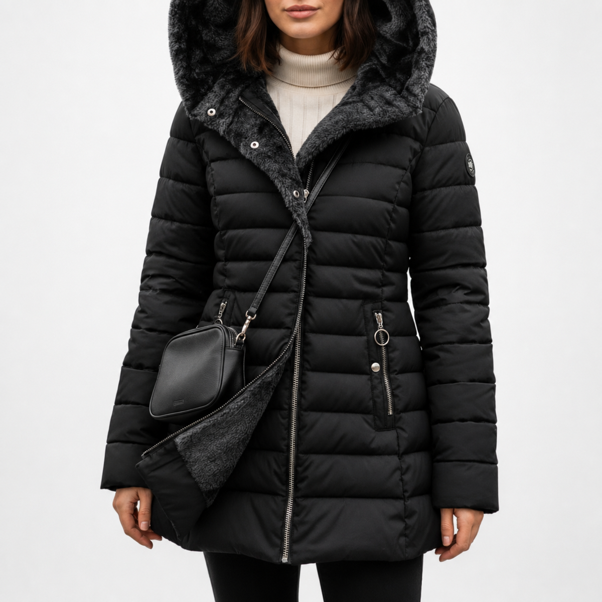 Steppjacke Damen - Wasserdicht & Winddicht - Kunstfell & Kapuze
