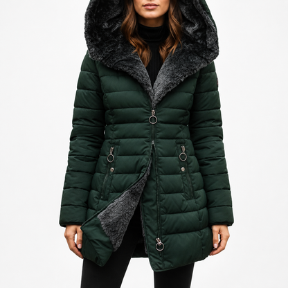 Steppjacke Damen - Wasserdicht & Winddicht - Kunstfell & Kapuze