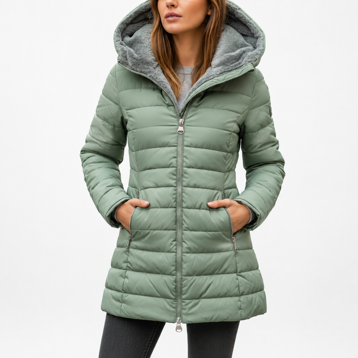 Steppjacke Damen - Wasserdicht & Winddicht - Kunstfell & Kapuze